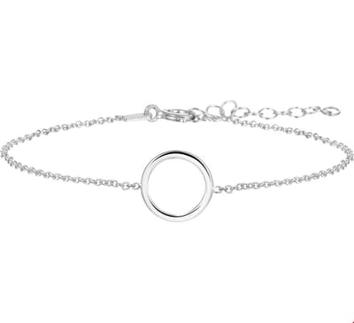 Zilver Gerhodineerde Armband rondje 1 1324640