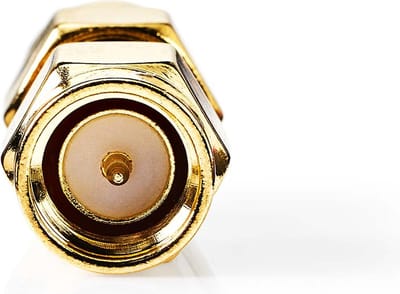 Nedis SMA-Adapter - SMA Male - SMA Male - Verguld - 50 Ohm - Recht - PVC - Goud - 2 Stuks - Doos