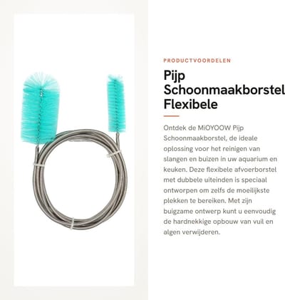 Dailygoods- Afvoerborstel Dubbele Einde - Flexibele Buisborstel - Reinigingsborstel - Nylon Borstelharen - Geschikt voor U-vormige Buizen - Roestvrij Staal
