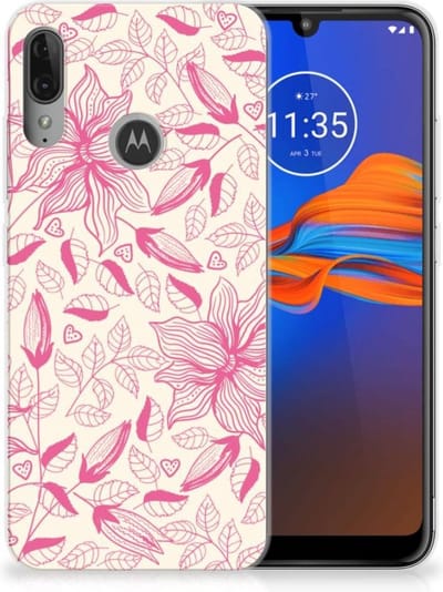 Motorola Moto E6 Plus TPU Case Pink Flowers