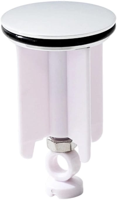 EXCITAT Universele gootsteenstop - Afvoerstop - Verstelbare stop van wit verchroomd messing - Geschikt voor keuken- en badkamergootstenen - Gootsteenstop met hoge weerstand - Diameter 40 mm