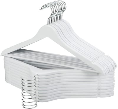 Unyqoos ® Kledingkast Organisatie: Luxe Houten Kleerhangers Set van 20 Stuks met Draaibare Haak en Inkepingen