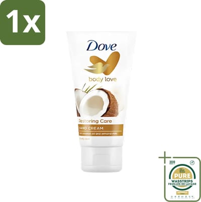 1 x Dove - Handcrème - Body Love Restoring Care - Kokos & Almond - Hydraterend - Droge huid - 75 g- Handcrème - Droge Huid - Hydraterende Crème - Kokos En Amandel - Huidverzorging