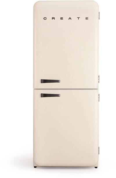 CREATE - Koelkast in retro stijl - Gebroken wit, Zwart - FRIDGE RETRO COMBI 401 L