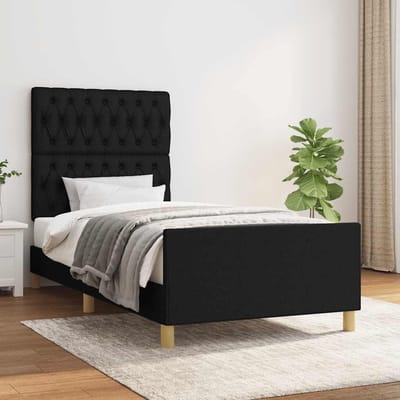 vidaXL - Bedframe - zonder - matras - 90x190 - cm - stof - zwart