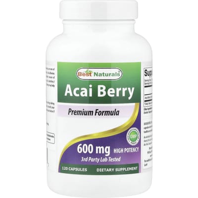 Best Naturals, Baie d'Açaï, 600 mg, 120 Gélules