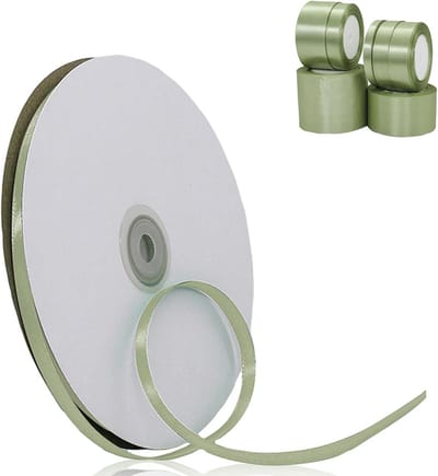 Dubbelzijdig Satijnen Lint Saliegroen 6mm Breed voor Cadeauverpakking en Decoratie