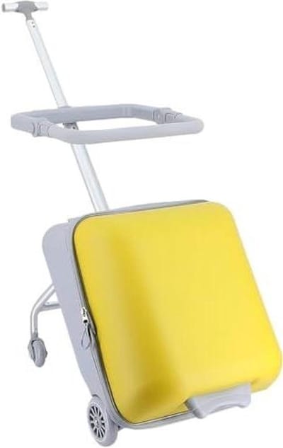 Kinder Koffer met Zitje - Reiskoffer Kinderen - Reizen met Kinderen - Ingebouwd Opklapbaar Zitje - 20 inch - Blauw