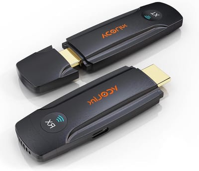 Draadloze HDMI Zender Ontvanger - Draadloze Beamer Adapter - Presenteren op Groot Scherm - 60 Meter Zendbereik - 1080p Resolutie