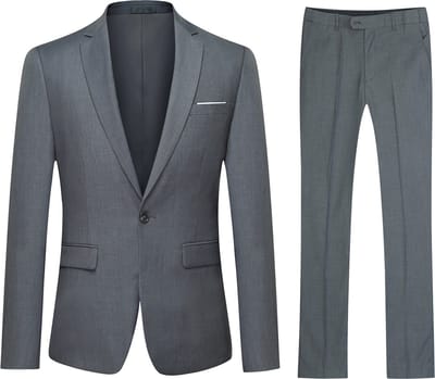 ALLTHEMEN Heren 2-Piece Suit - Moderne Casual Jacket voor Zaken - S