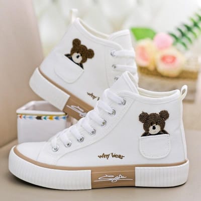 Leuke Canvas Schoenen Dames Ademende Sneakers Sportschoenen voor Vrouw Casual Gevulkaniseerde Schoenen Flats Hoge Top 35 beige