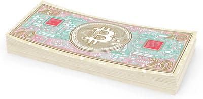 100x Speelgeld Bankbiljetten 20 Bitcoin Kraskaart - Uniek Cadeau