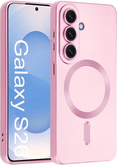 ShieldCase MagSafe Hoesje - Geschikt voor Samsung Galaxy S26 - Met Lens Protectie - Roze