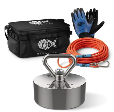 Magnetar Magneetvissen Barbarian X pakket - Gevorderden en Pro's - Vismagneet - Allround 360° 1600kg Magneet - Set met Touw en Handschoenen