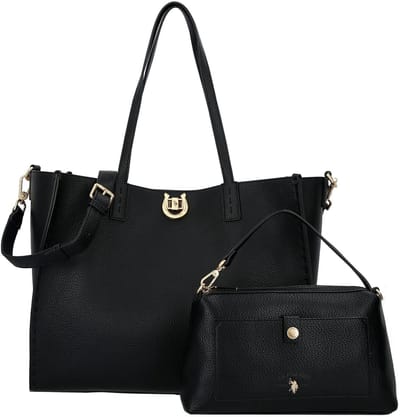U.S. POLO ASSN. shopper schoudertas Middleton Large Shopping Bag With Extra Bag Black zwart