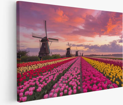 Saammp Muurcirkel Hout - Boeddha met bloemen en zonsondergang - Ø 90 - Wandcirkel - Wanddecoratie Cirkel - Muurdecoratie Woonkamer - Muurcirkel Houten