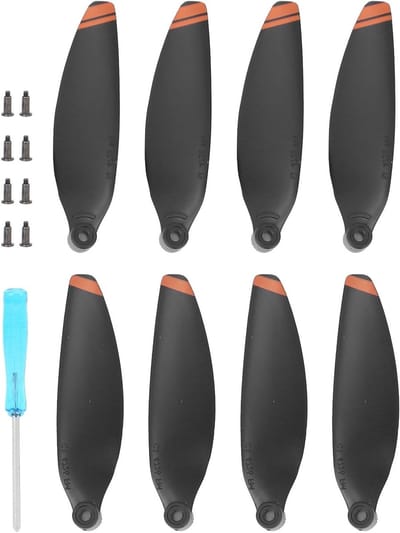 Krachtige en stille drone propellers voor Mini 2, stabiele prestaties, eenvoudig te installeren en milieuvriendelijk (oranje randen)