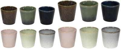 Studio Tavola Koffieset Wind - Koffiekopjes & Cappuccinokopjes - Coffee Cups - Aardewerk - Divers, Vaatwasserbestendig - 12 Stuks, 6x200 ml & 6x300 ml