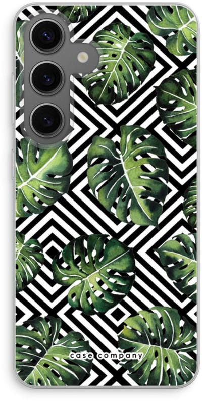 Case Company® - Hoesje geschikt voor Samsung Galaxy S24 hoesje - Geometrische jungle - Soft Cover Telefoonhoesje - Bescherming aan alle Kanten en Schermrand