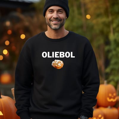 Oliebol sweater dames en heren. Oud en nieuw outfit, zwart maat S