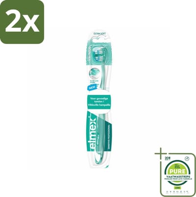 Elmex - Tandenborstel - Sensitive Professional Extra Zacht - Voor Gevoelige Tanden - 1 tandenborstel - Voordeelverpakking - 2 stuks - Tandborstel gevoelige tanden - Tandenborstel blootliggende tandhalzen