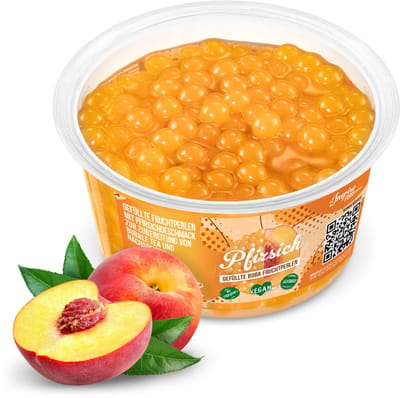 Inspire Food Company - Bubble tea - Bubble Tea Parels - Popping Boba Pearls - Popping Fruitparels - Perzik smaak - 450 gram