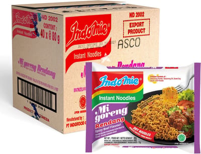 Indomie Instant Noodles Noedels Mi goreng Rendang (40 x 80 Gram) (uit INDONESIË)