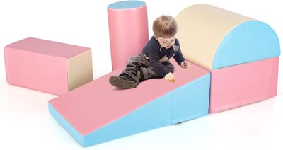 KOMFOTTEU 5 delig Schuimblokken EPE - Soft Play Foam Blokken - Reuze Bouwblokken - Montessori-klimblokken - voor kinderen