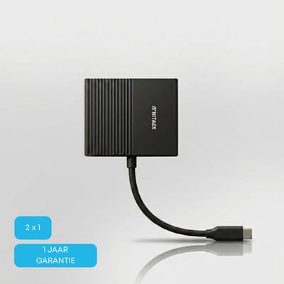 Nitaex - 2 in 1 Hub - USB-C Docking station - 2x HDMI 4K 60HZ - Luxe en compacte aluminium behuizing - Lichtgewicht & Compact