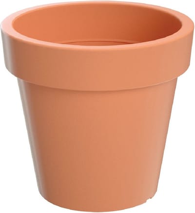 1x Kunststof bloempotten 25 cm terracotta - Bloempotten/plantenpotten voor binnen en buiten