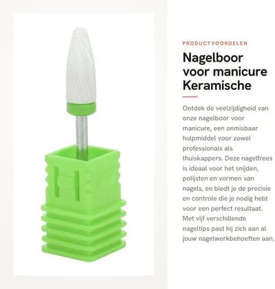 Dailygoods- Nagelboor voor manicure - Nagelfrees met displaybasis - 5 nageltips - Keramiek/Roestvrij staal - Duurzaam/Slijtvast - Professionele kwaliteit