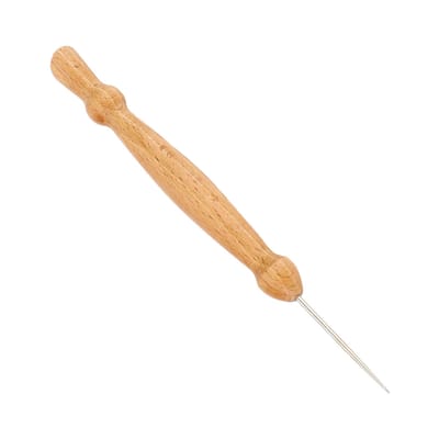 Outil Alêne à Coudre Manche en Bois Précision Pointe Effilée Outil Alêne Multifonctionnel pour Cuir Tissu Projets d'Artisanat beige