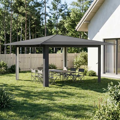 vidaXL - Gazebo - zonder - Zijwand - 4 - x - 4 - m - Lichtgrijs - en - antracietkleurig