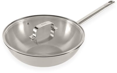 ELLE Gourmet Moderne RVS Wokpan met Deksel - Ø 28 cm - PFAS vrij - Inductie Pan