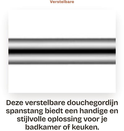 Dailygoods- Spanstang Verstelbaar 61-105 cm - Douchegordijnstang - Antislip - Roestvrij Staal - Geen Boren - Sterke Veer - Gordijnroede