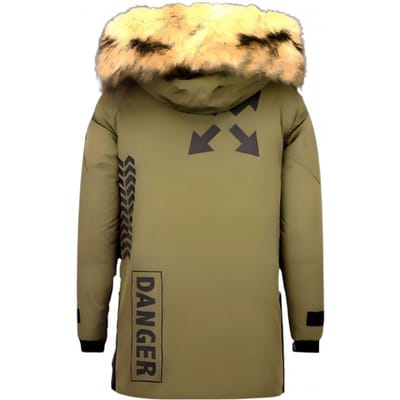 Lange Parka Jas Heren - Met Bontkraag - Groen