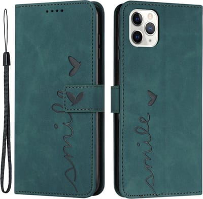 Coverup Hoesje - Geschikt voor iPhone 15 Pro Max Hoesje - Coverup Smile Book Case - Groen