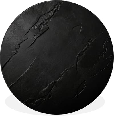 WallCircle - Wandcirkel - Muurcirkel - Zwart - Steen - Beton - Aluminium - Dibond - 60x60 cm - Binnen en Buiten
