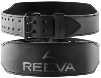 Reeva Lifting Belt met Dubbele Gesp - Maat XS - 6 mm - Zwart Leren Gewichthefriem met 6mm dikte