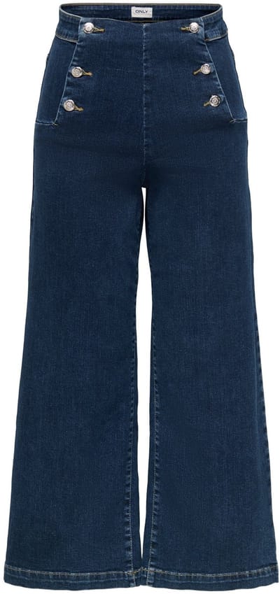 ONLY Wide-leg jeans ONLNEW High waist Brede pasvorm - bijgesneden Cropped Jeans