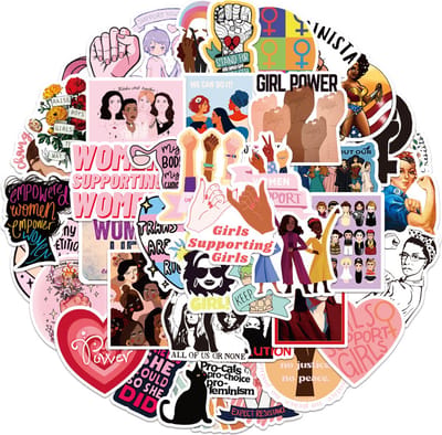 Feminisme Stickers - 50 Stickers met Feministisch Thema, Sterke Vrouwen, Activistisch - 5x6CM