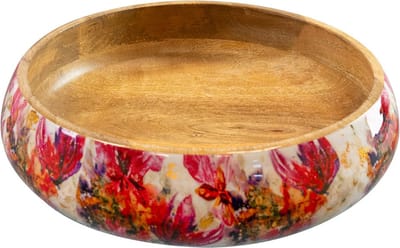 TS Collection - Bowl Sweet magnolia - 31x8 - Metaal & Epoxy - Exclusieve woonitems voor binnen - Handgemaakt - Unieke print - Designed by Lammie