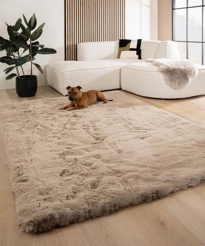 Fluffy vloerkleed - Comfy Deluxe taupe 70x140