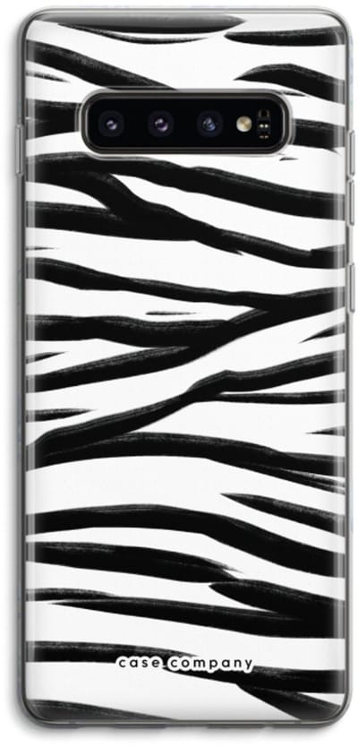 Case Company® - Hoesje geschikt voor Samsung Galaxy S10 4G hoesje - Zebra pattern - Soft Cover Telefoonhoesje - Bescherming aan alle Kanten en Schermrand