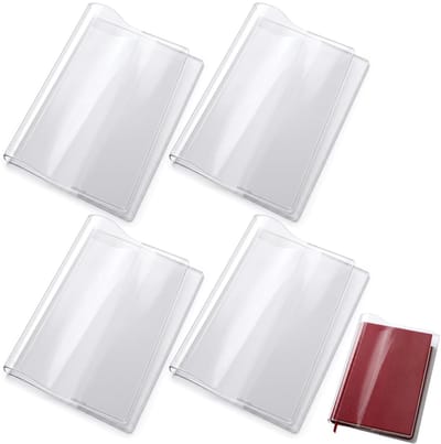 4 stuks A5 transparante hoes, waterdichte notebookhoes 21 x 15 cm plastic hoezen transparante slip-on boekomslagen voor dagboek, wekenplanners, kantoor, notebook