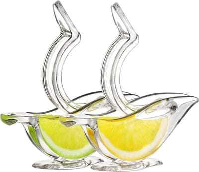Handmatige Sapcentrifuge - Citruspers Vogel - Moeiteloos Sap Persen - Elegante Vogelvorm - 2 stuks - Transparant