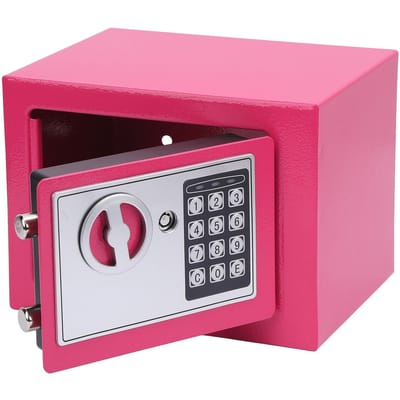Coffre-fort électronique à clé en acier, petit format, pour la maison, stockage d'argent liquide et de bijoux, coffre-fort numérique black