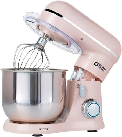 SnelShoppen - Kitchen in the box Keukenmachine 3,5L - Kleine Kneedmachine met 10 Snelheden, Roze Deegmachine met Kneedhaken, Garde en Klopper - Ideaal