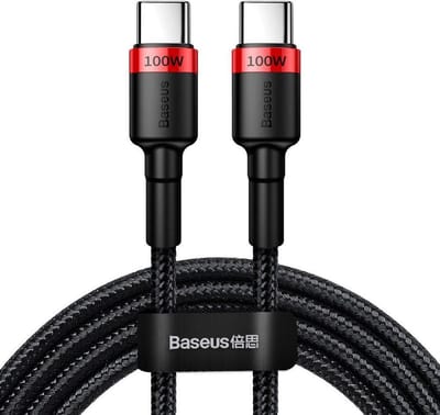 Baseus Geweven Nylon USB-C naar USB-C Snellaadkabel 2M Rood - 3A Max