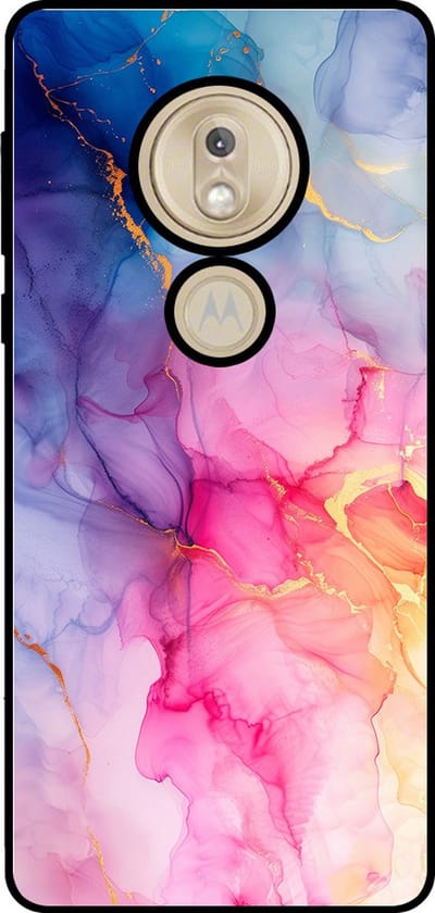 Smartphonica Telefoonhoesje Geschikt voor Motorola Moto G7 Play met marmer opdruk - TPU backcover case marble design - Regenboog geschikt voor Motorola Moto G7 Play